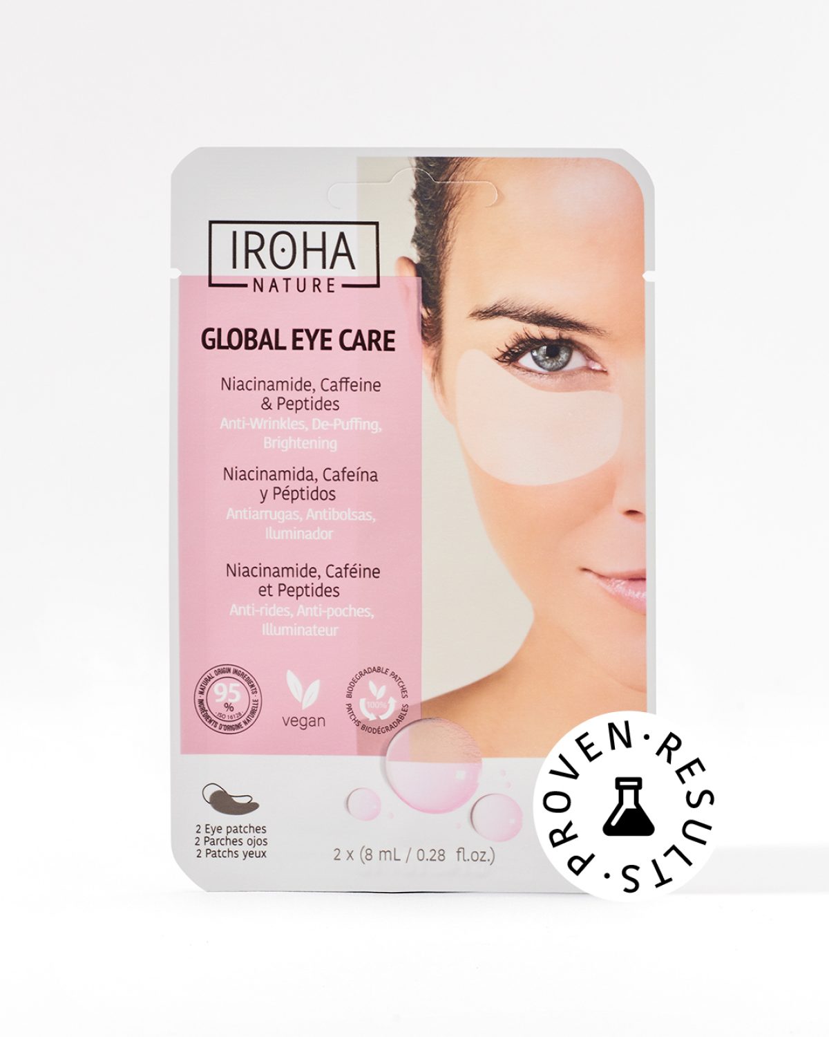Eye patches with Niacinamide, Caffeine and Peptides - Iroha Nature